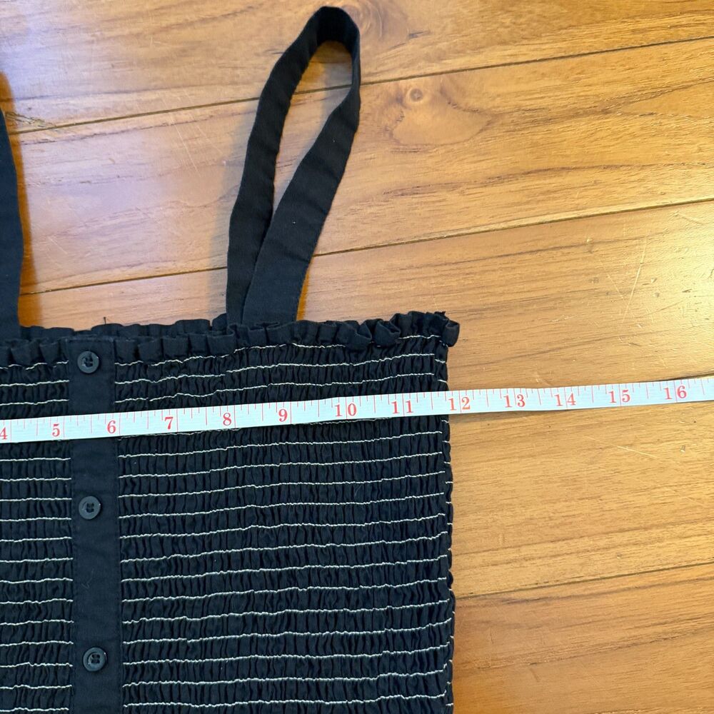 Wome URBAN OUTFITTERS Shirred Crop Top Stretch Knit Cropped Top in Black Medium - Picture 6 of 7